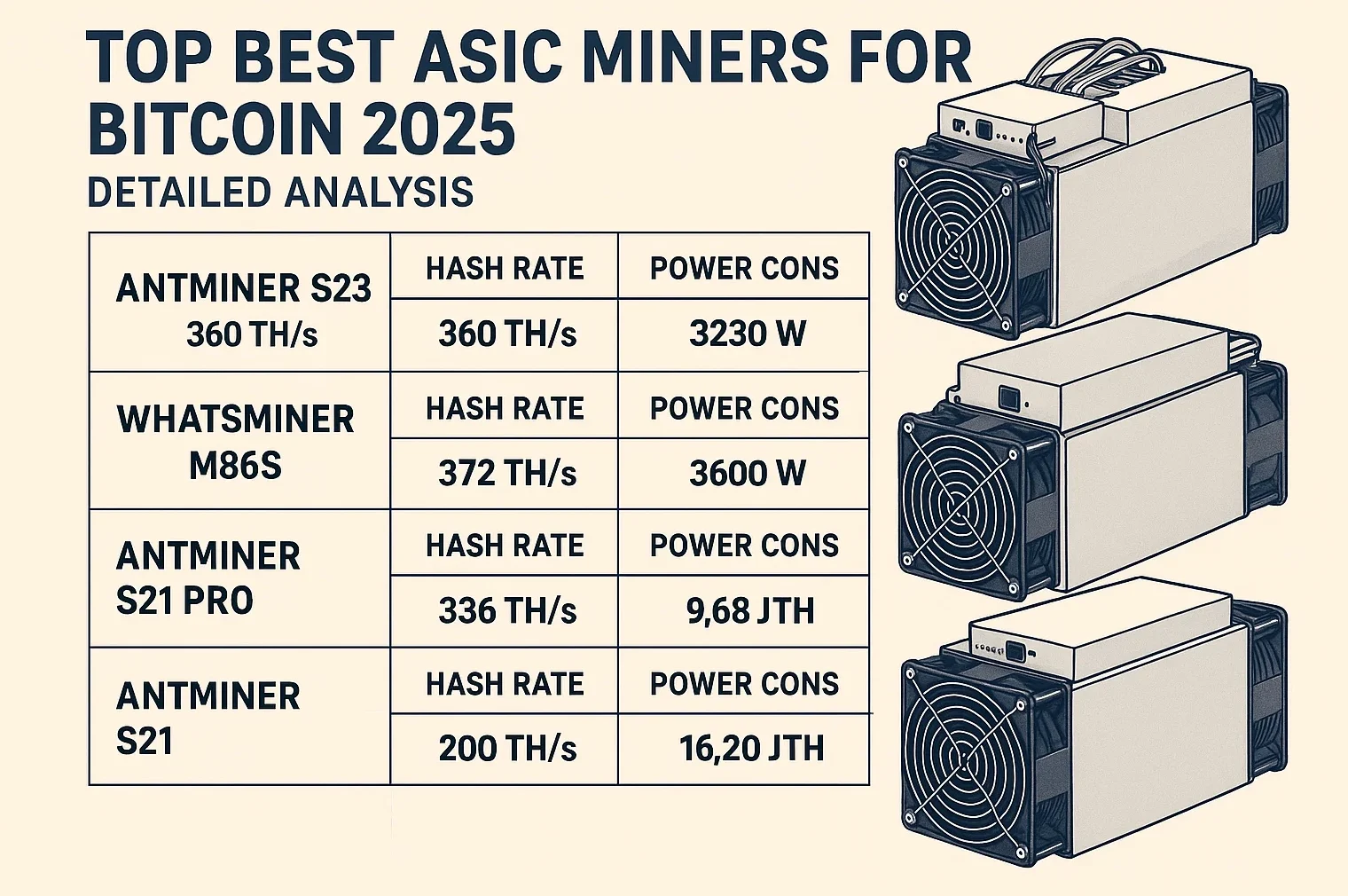 Top Best ASIC Miners for Bitcoin 2025: Detailed Analysis