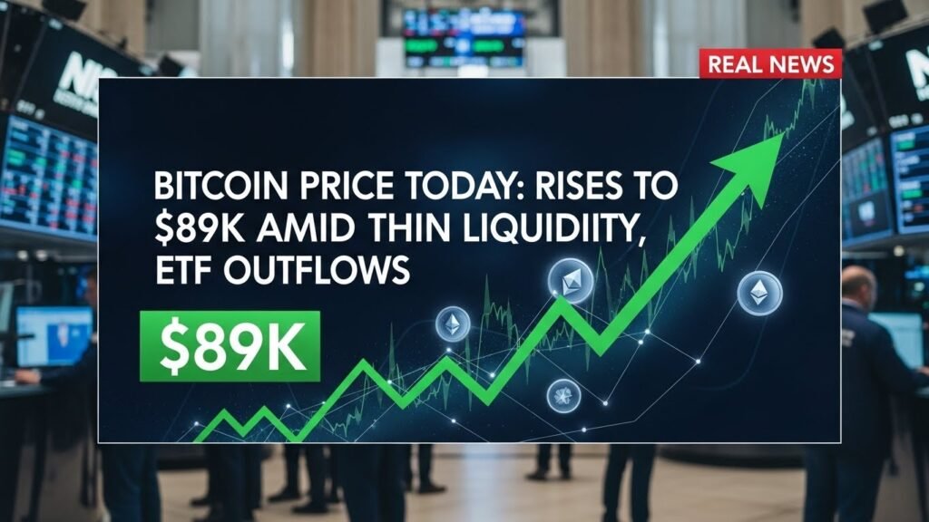 Bitcoin price today rises to $89k amid thin liquidity, ETF outflows