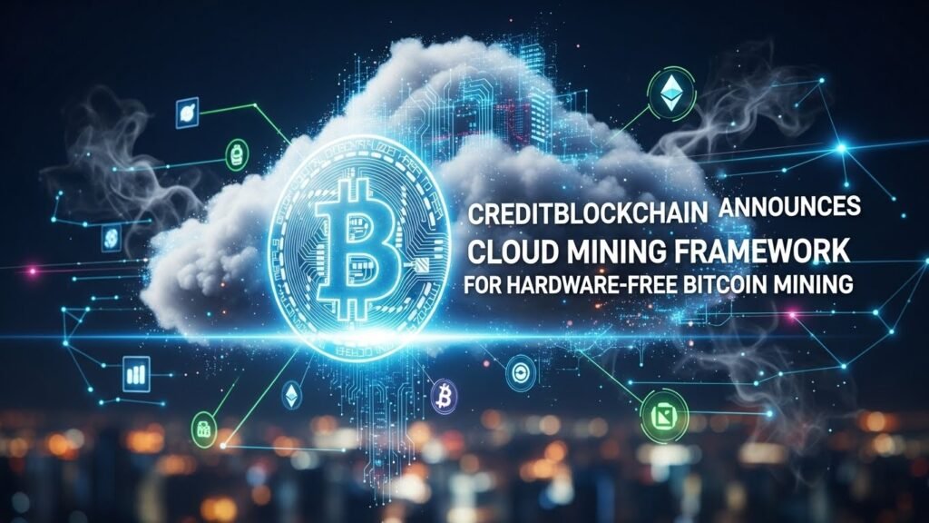 CreditBlockchain Announces Cloud Mining Framework for Hardware-Free Bitcoin Mining