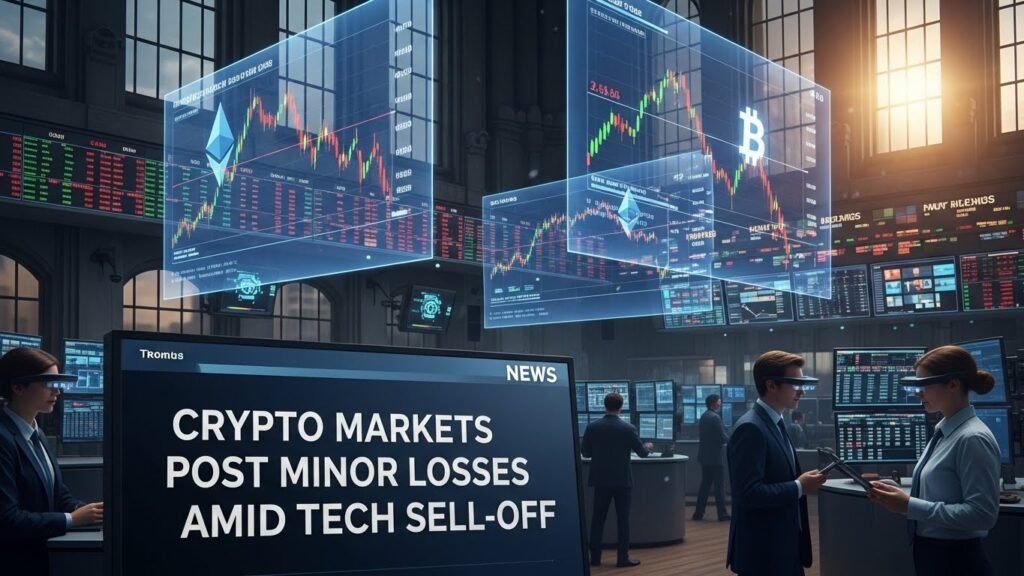 Crypto Markets Post Minor Losses Amid Tech Sell-Off