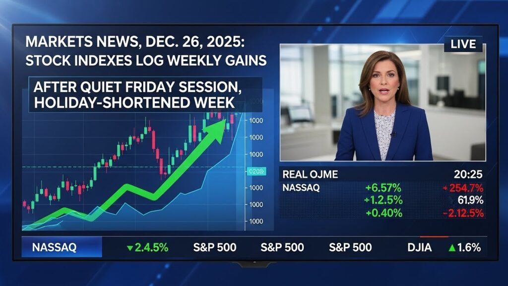 Markets News, Dec. 26, 2025 Stock Indexes Log Weekly Gains After Quiet Friday Session, Holiday-Shortened Week