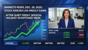 Markets News, Dec. 26, 2025 Stock Indexes Log Weekly Gains After Quiet Friday Session, Holiday-Shortened Week