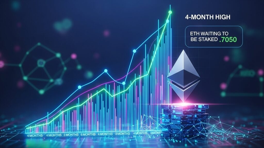 Ethereum Staking Surges 4-Month High in ETH Waiting to Be Staked