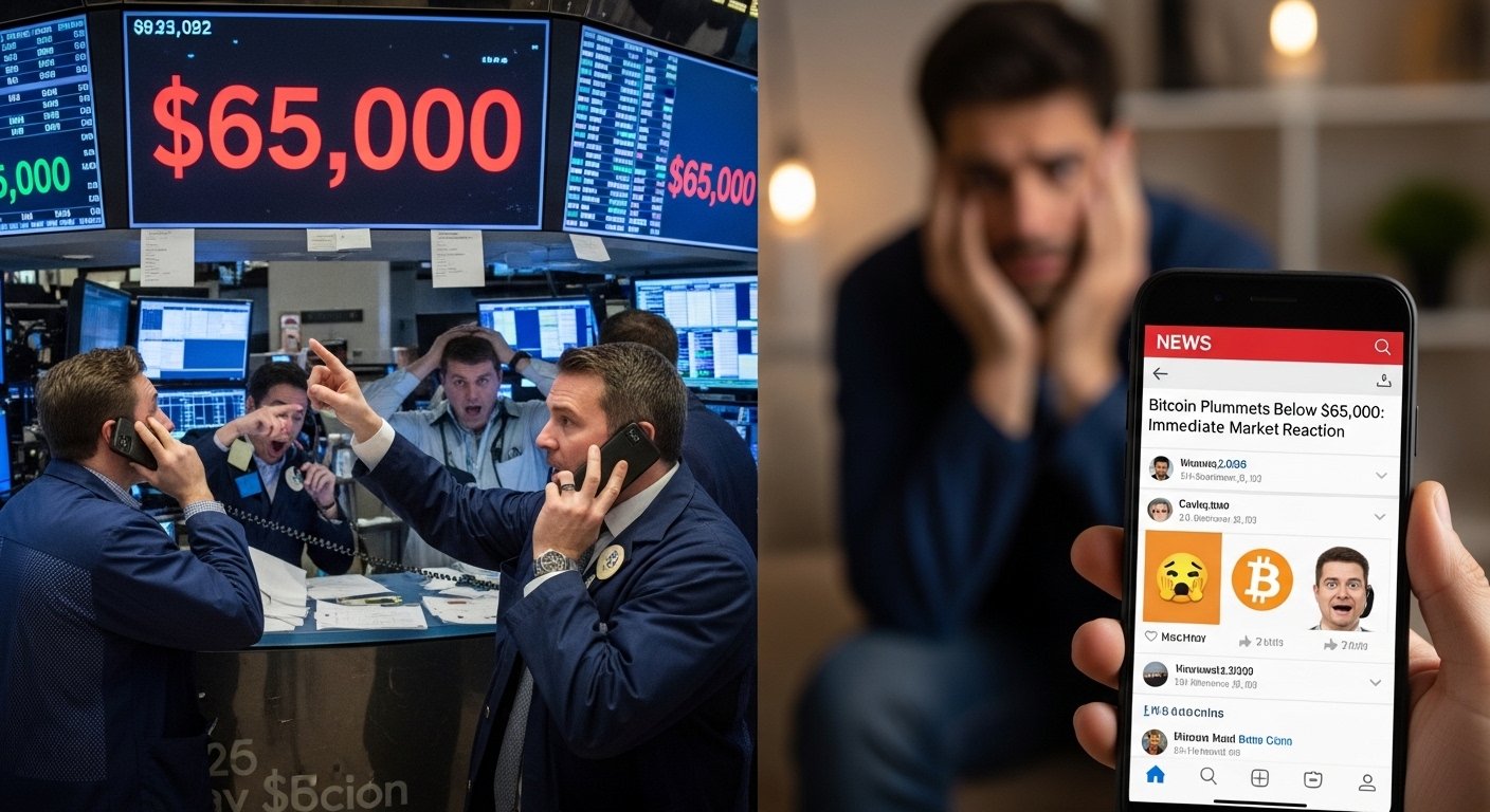 The Immediate Market Reaction as Bitcoin Falls Below $65,000